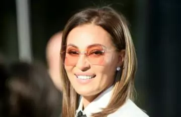 Serbian singer Svetlana Raznatovic - Ceca in front of Pink television.Srpska pevacica Svetlana Raznatovic - Ceca ispred televizije Pink.