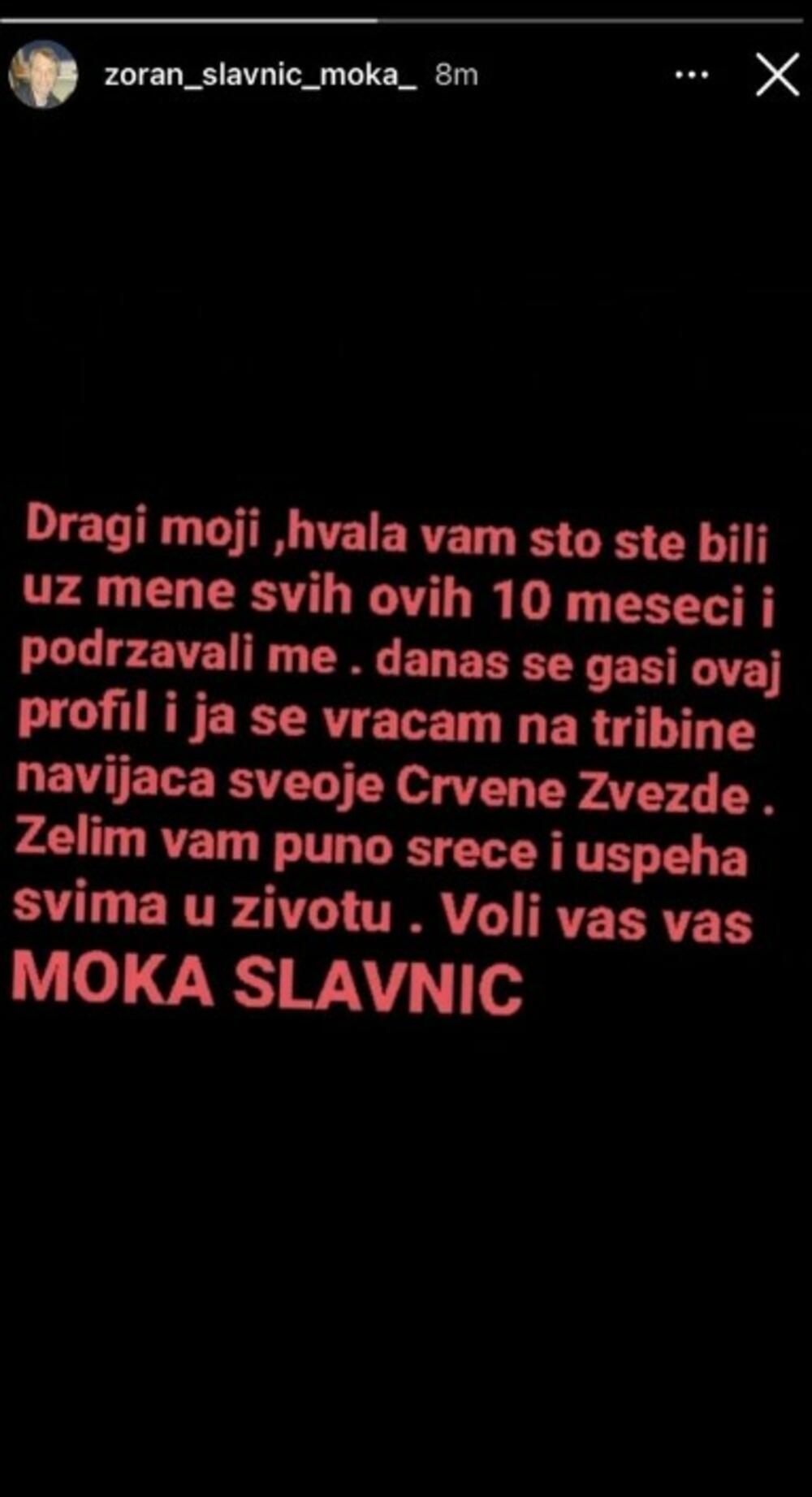 Instagram profil Moke Slavnića