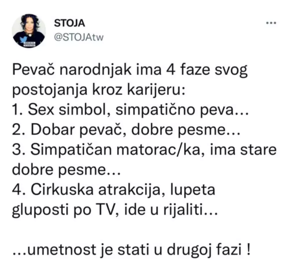 Stav pevačice Stoje svet tabloid portal svet