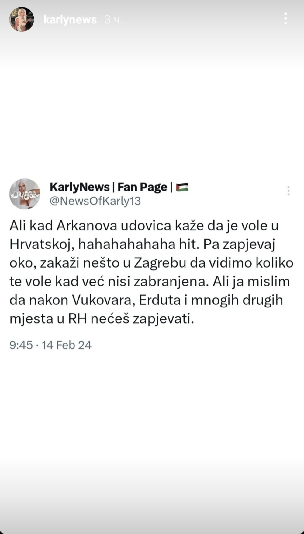 Ceca Ražnatović u Hrvatskoj nepoželjna