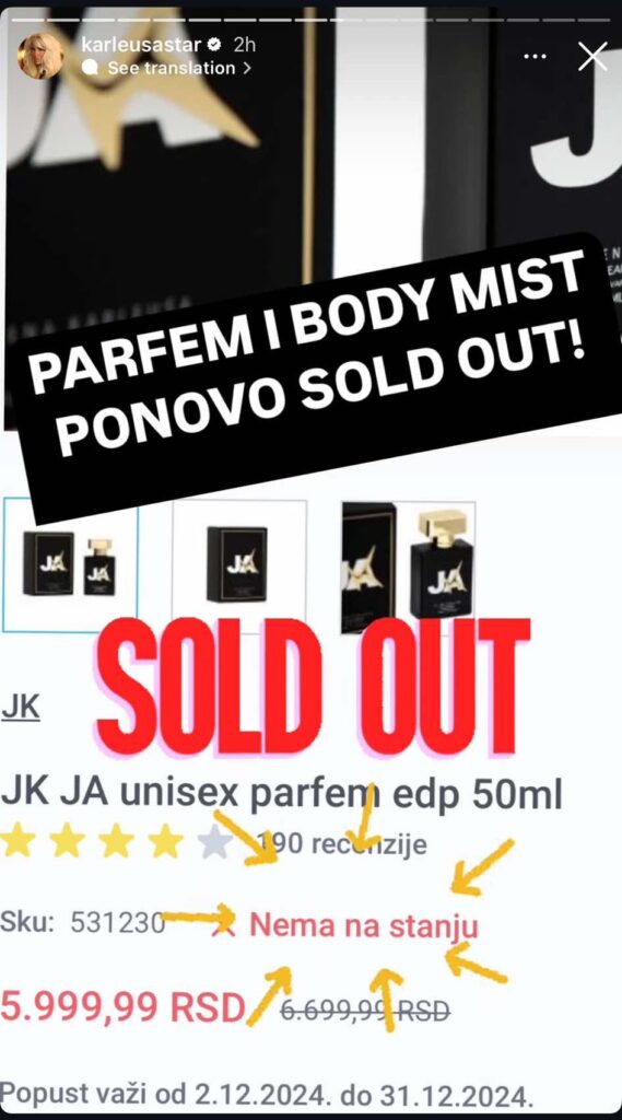 Karleušin parfem svet novine svet portal