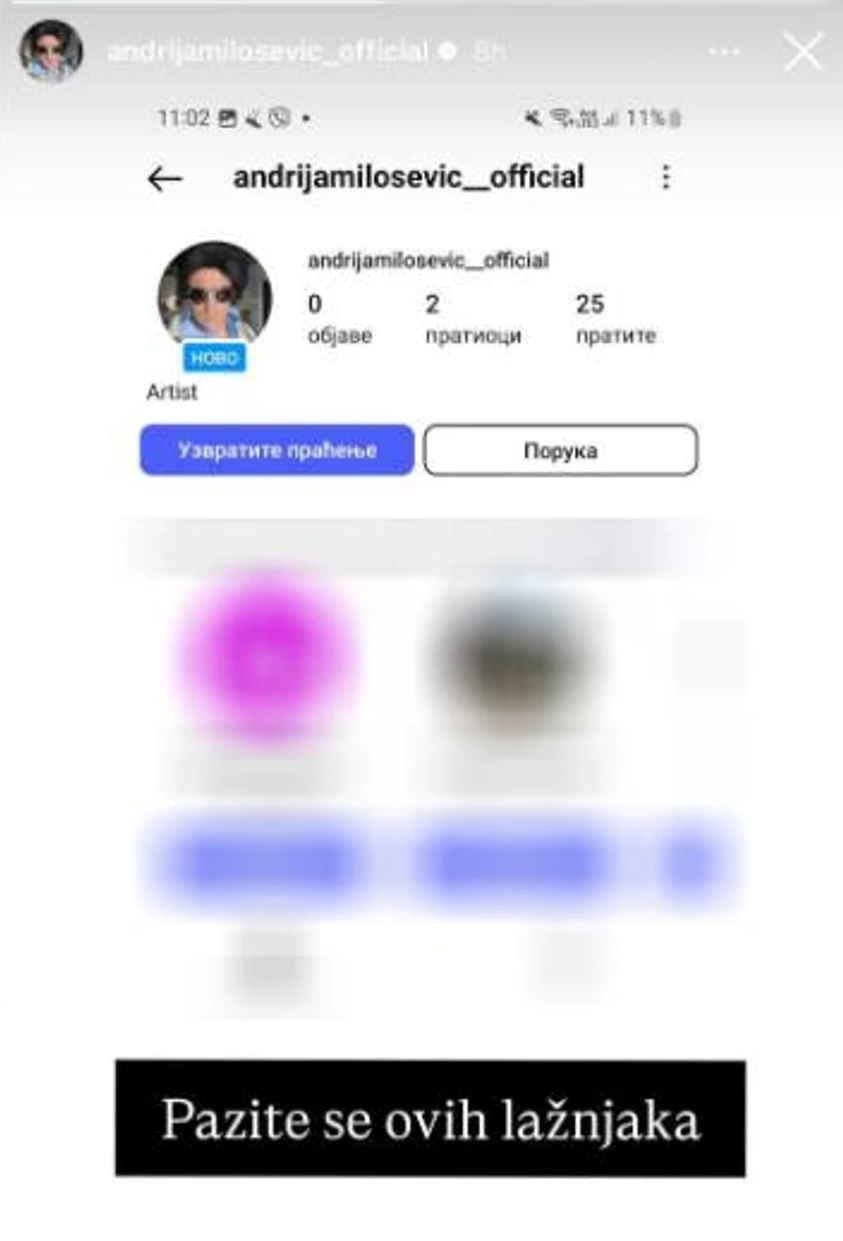 Objava Andrije Miloševića svet portal