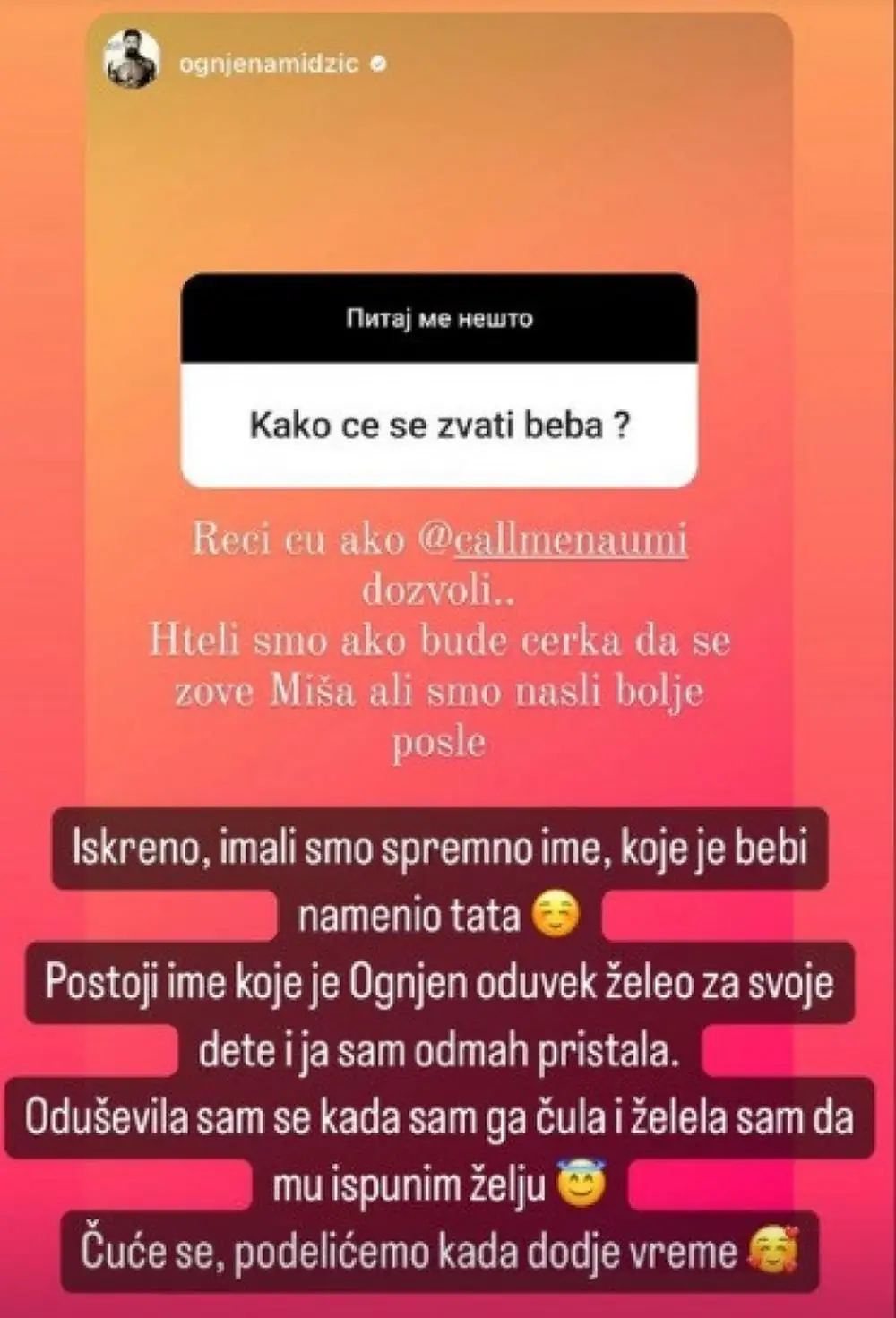 Ognjen Amidžić treće dete svet portal svet