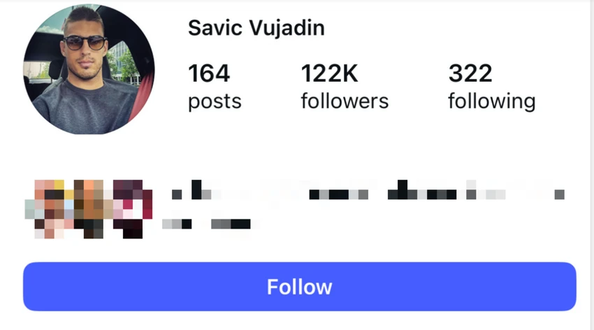 Instagram profil Vujadina Savića